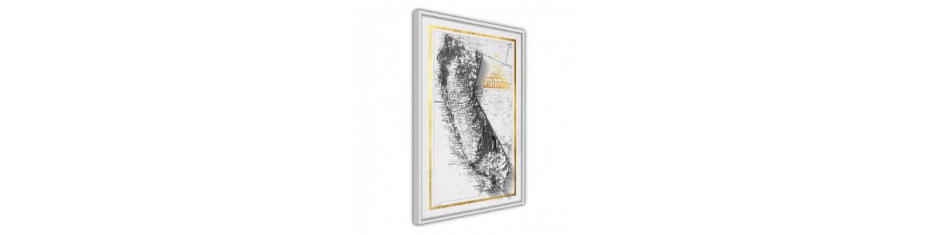 poster met kaart van CALIFORNIA