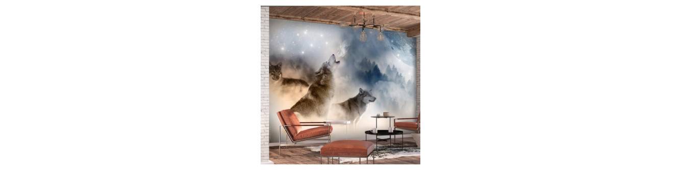 wall murals with wolves