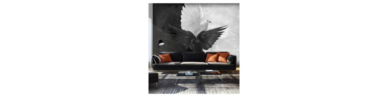 photo wallpaper with birds - mixed