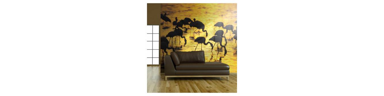 wall murals with flamingos