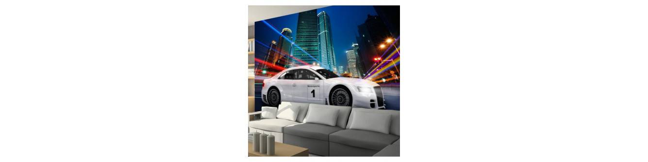 wall murals with modern cars