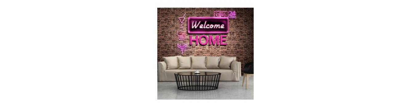 photomurals with the words home and welcome