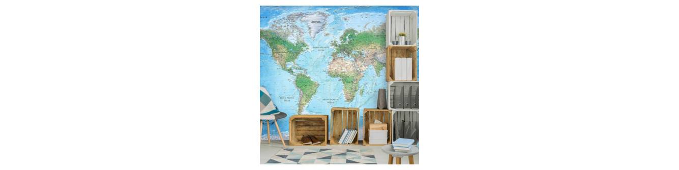 photomurals with world maps