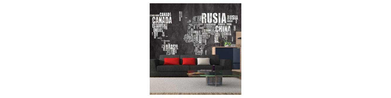 wall murals with the globe in Spanish