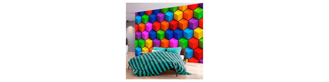 murales de pared - cubos de colores