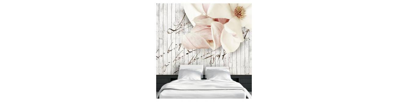 wall murals - poetic flowers and with writings