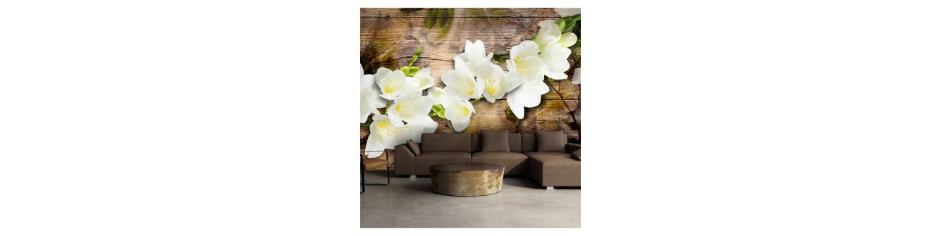 wall murals with flowers on living wood