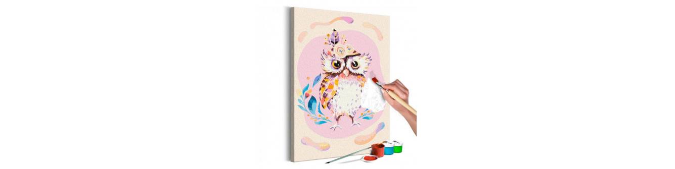 „Pasidaryk pats“ tapyba su spalvingomis pelėdomis. Lengva pagaminti.