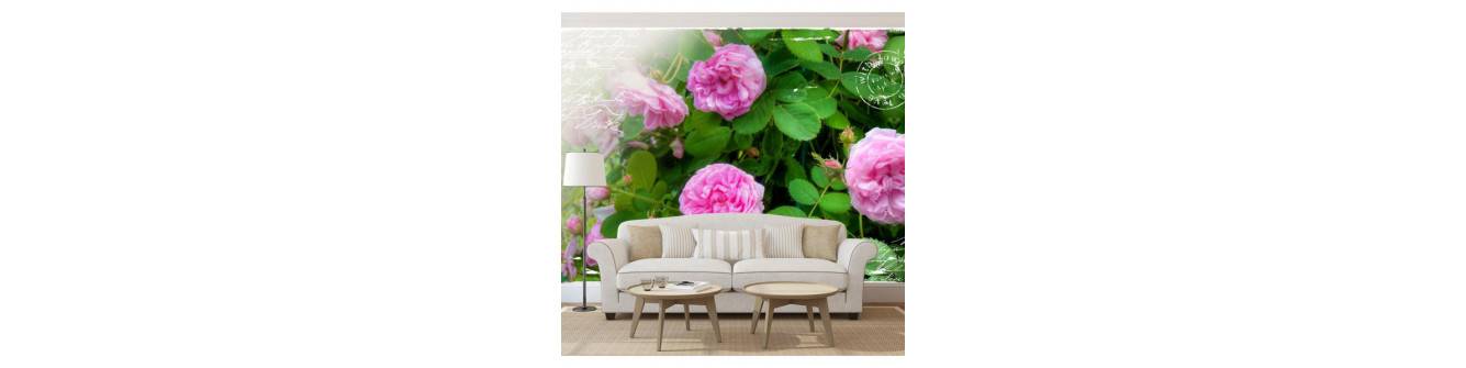 photo wall murals with peonies