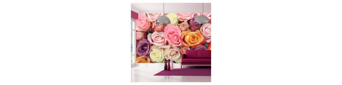 photo wall murals with roses