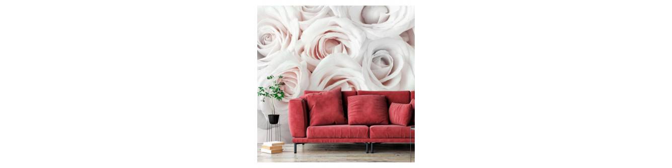 murais de parede de fotos com muitas rosas