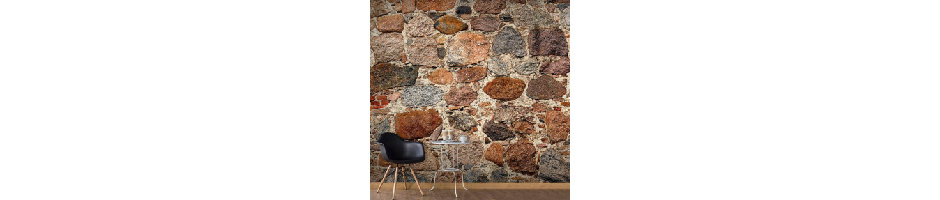 Wände mit Steinen und Kieselsteinen