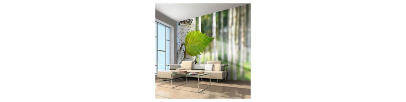 photo wall murals with green leaves