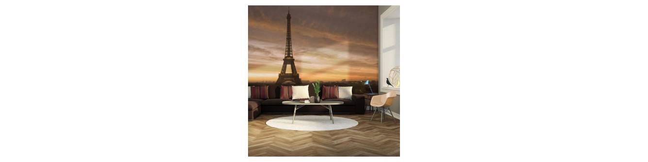 murais de parede de fotos com a torre Eiffel