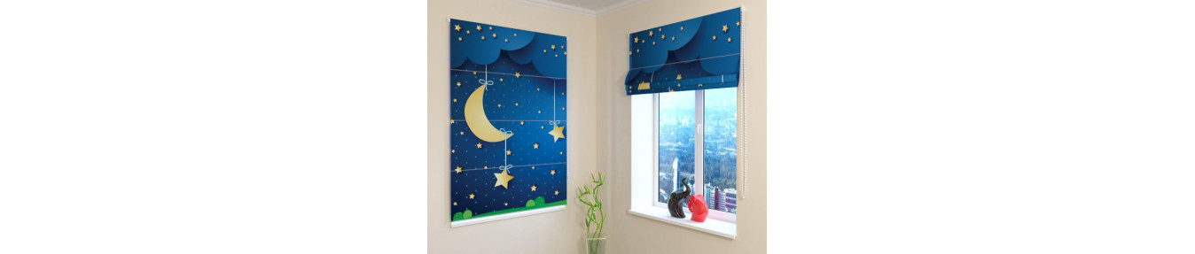 Extraterrestrial and space roman blinds