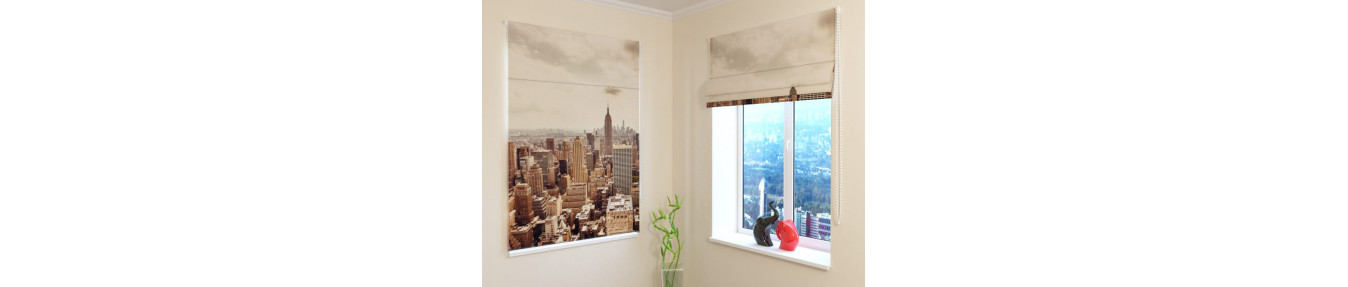 roman blinds with New York, San Francisco, Brooklyn and Manhattan