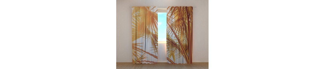 Tende con le foglie marroni, con le foglie beige e colorate.