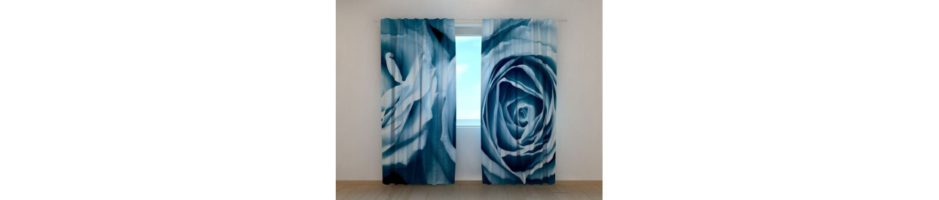 Custom-made three-dimensional curtains, with a beautiful rose.