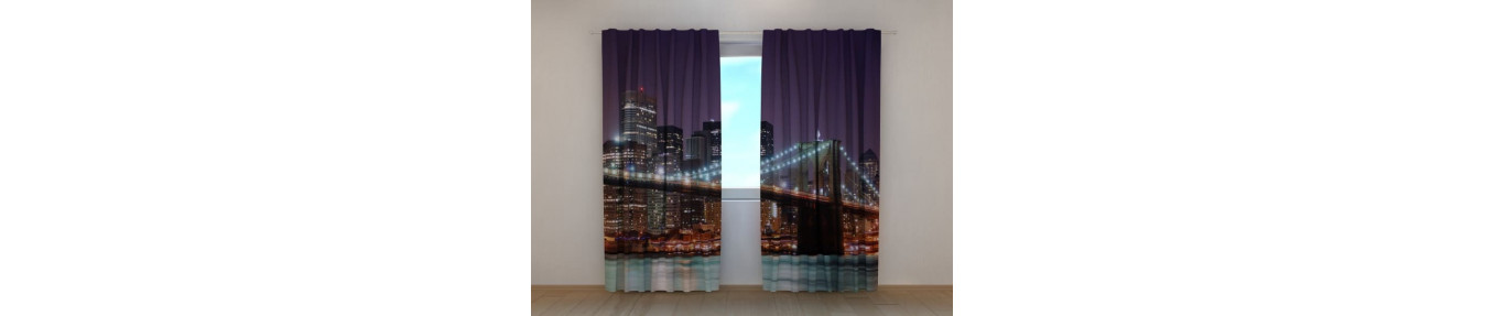 American curtains with Brooklyn. Curtains with Brooklyn Bridge