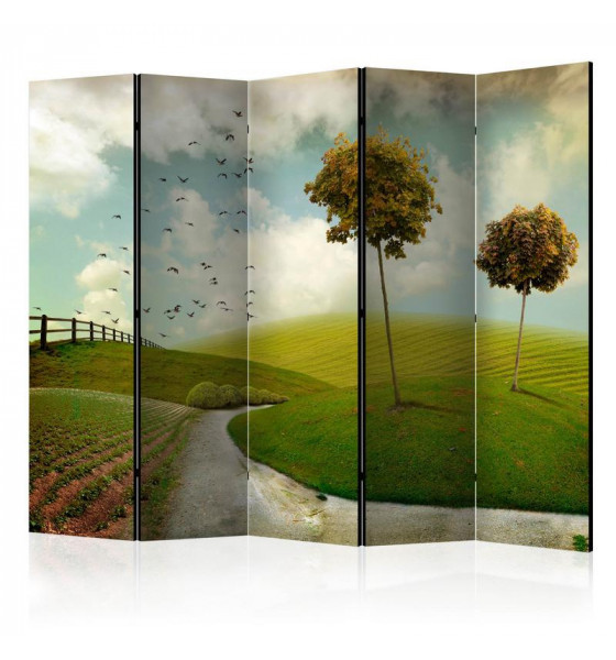 trees and fields 5 panels