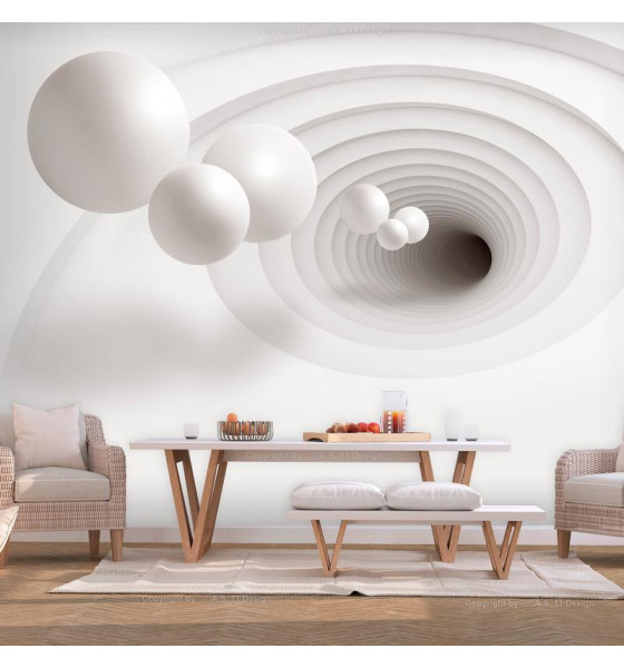 sfere - sfere e tunnel 3D in bianco e nero