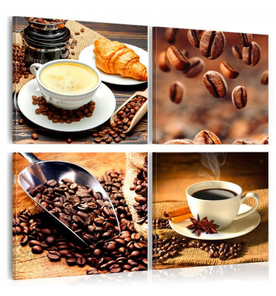 café, cappuccino et petit-déjeuner