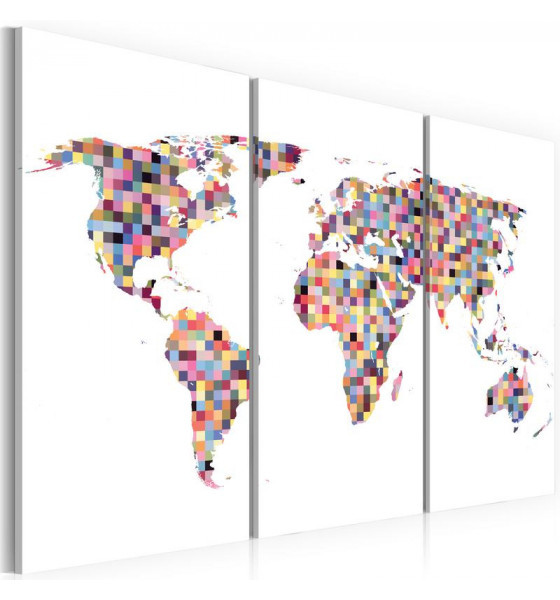 carte du monde avec des pixels