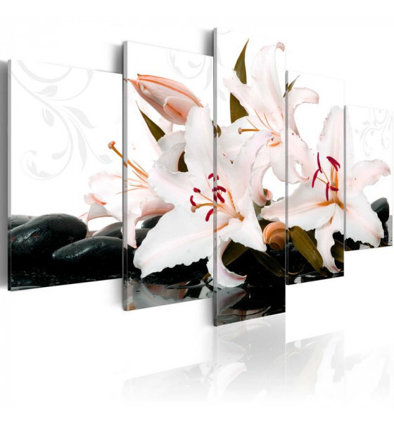 black stones and lilies cm. 100x50 and cm. 200x100