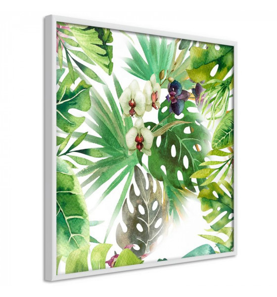 poster with monstera leaves