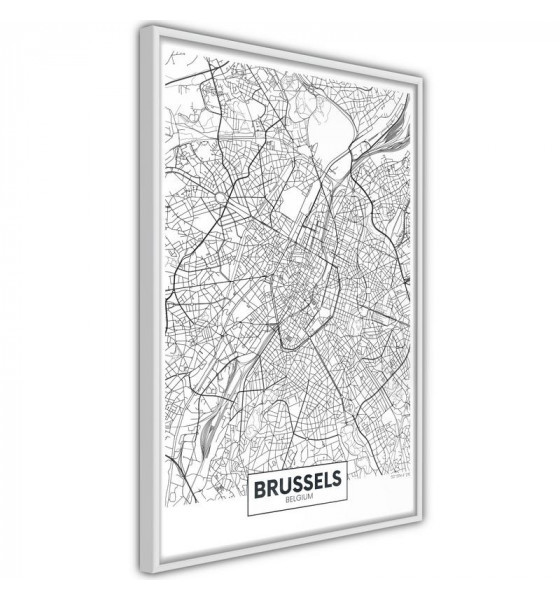 cartaz com o mapa de BRUXELAS