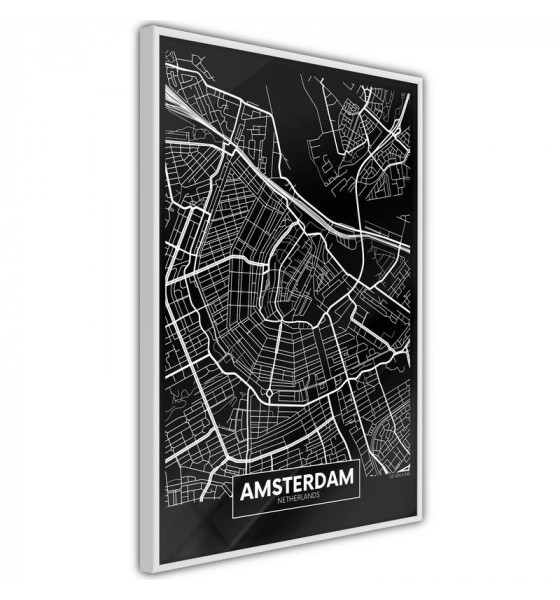 poster met kaart van AMSTERDAM