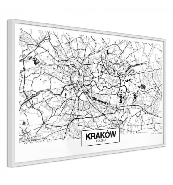 Plakat mit der Karte von KRAKAU