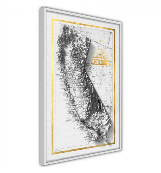 cartaz com o mapa da CALIFÓRNIA