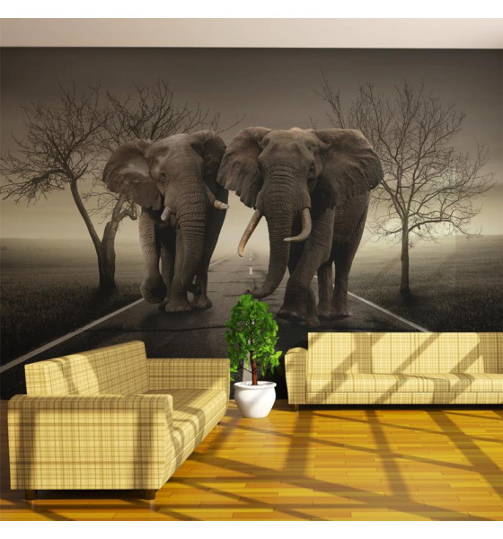 Wandmalereien mit Elefanten