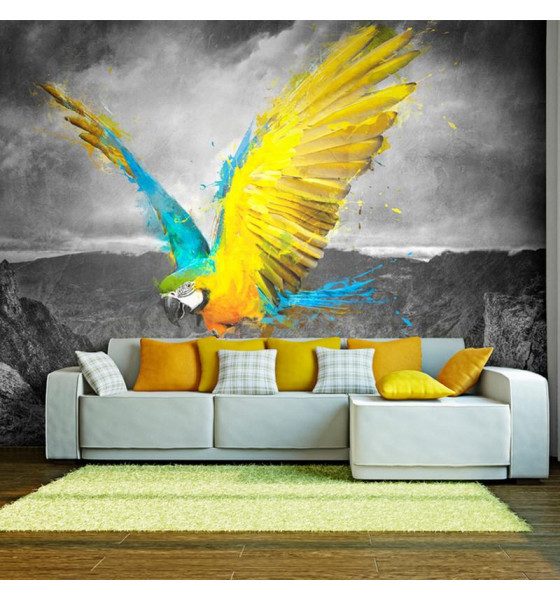 wall murals with parrots
