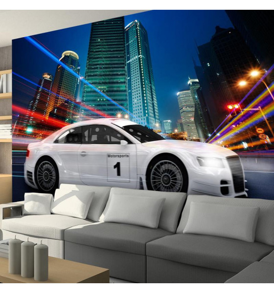 wall murals with modern cars