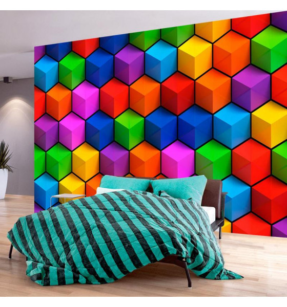 murais de parede - cubos coloridos