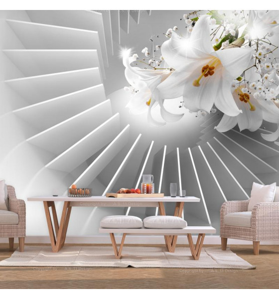 fotomurali con i fiori nel tunnel