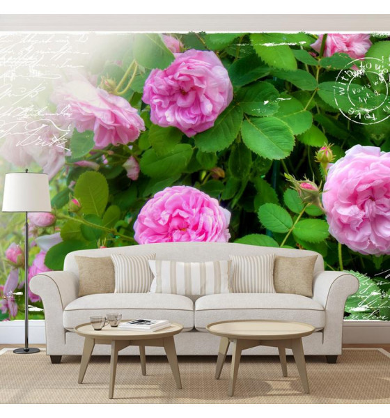 photo wall murals with peonies