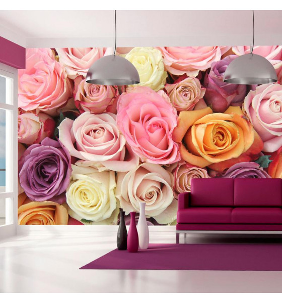 photo wall murals with roses