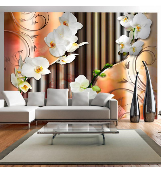 photo wall murals with orchids - mixed
