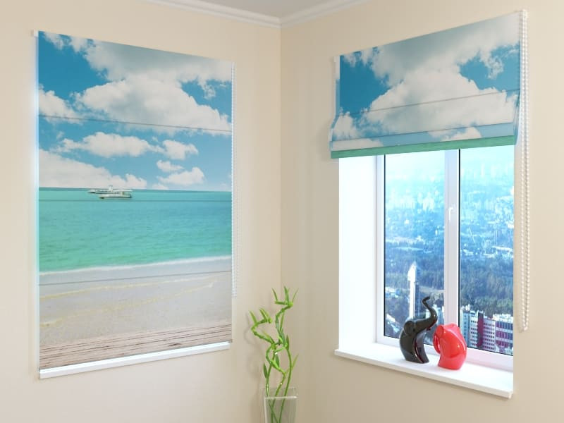roman blinds - by the sea