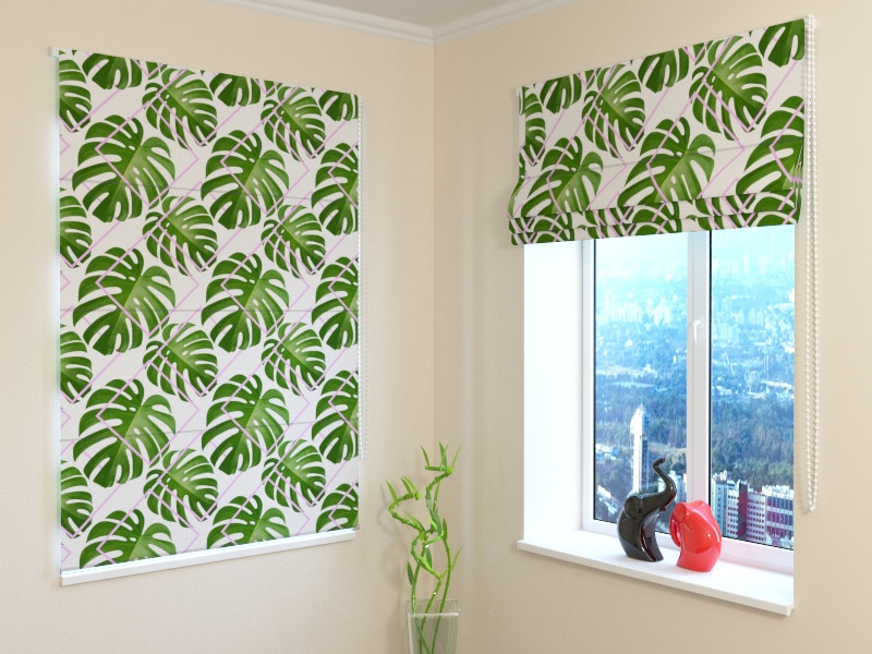 roman blinds - with leaves