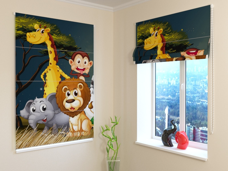 roman blinds - with jungle animals