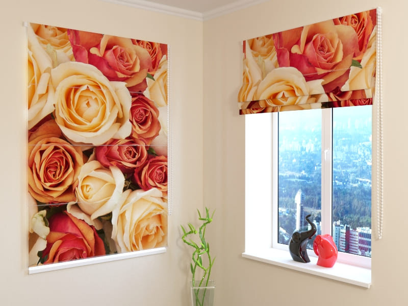 roman blinds - with flowers