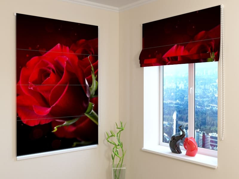 cortinas romanas - com rosas