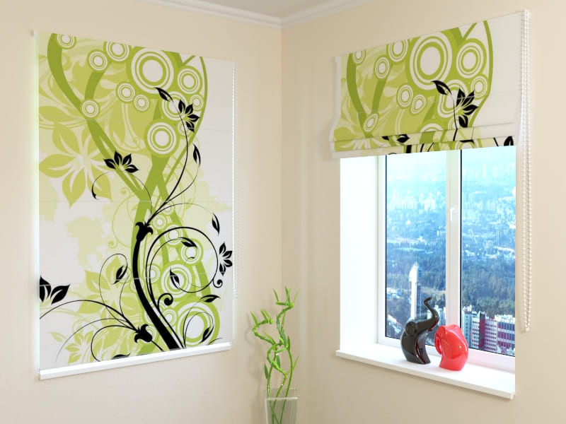 roman blinds - abstract and floral