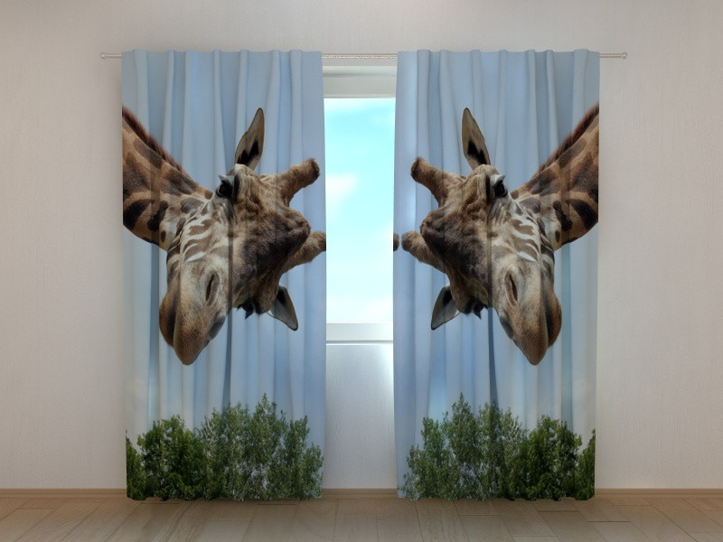 rideaux avec girafes