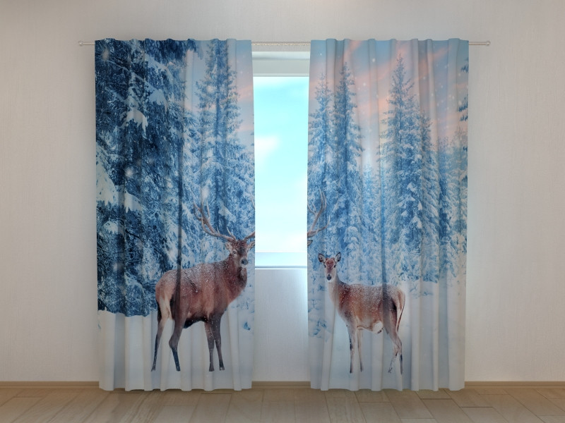 curtains with deer