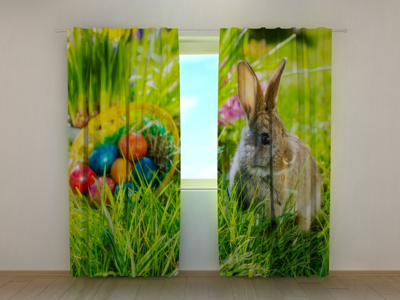 vorhänge - Kaninchen und Marienkäfer